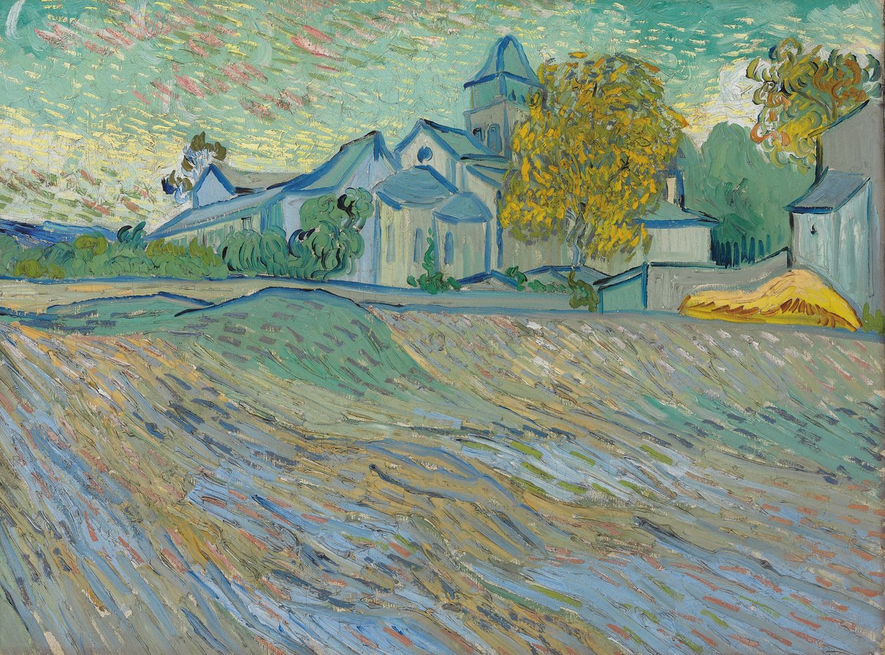 Vista de Lasile e Capela de Saint-Remy, 1889 de Vincent van Gogh