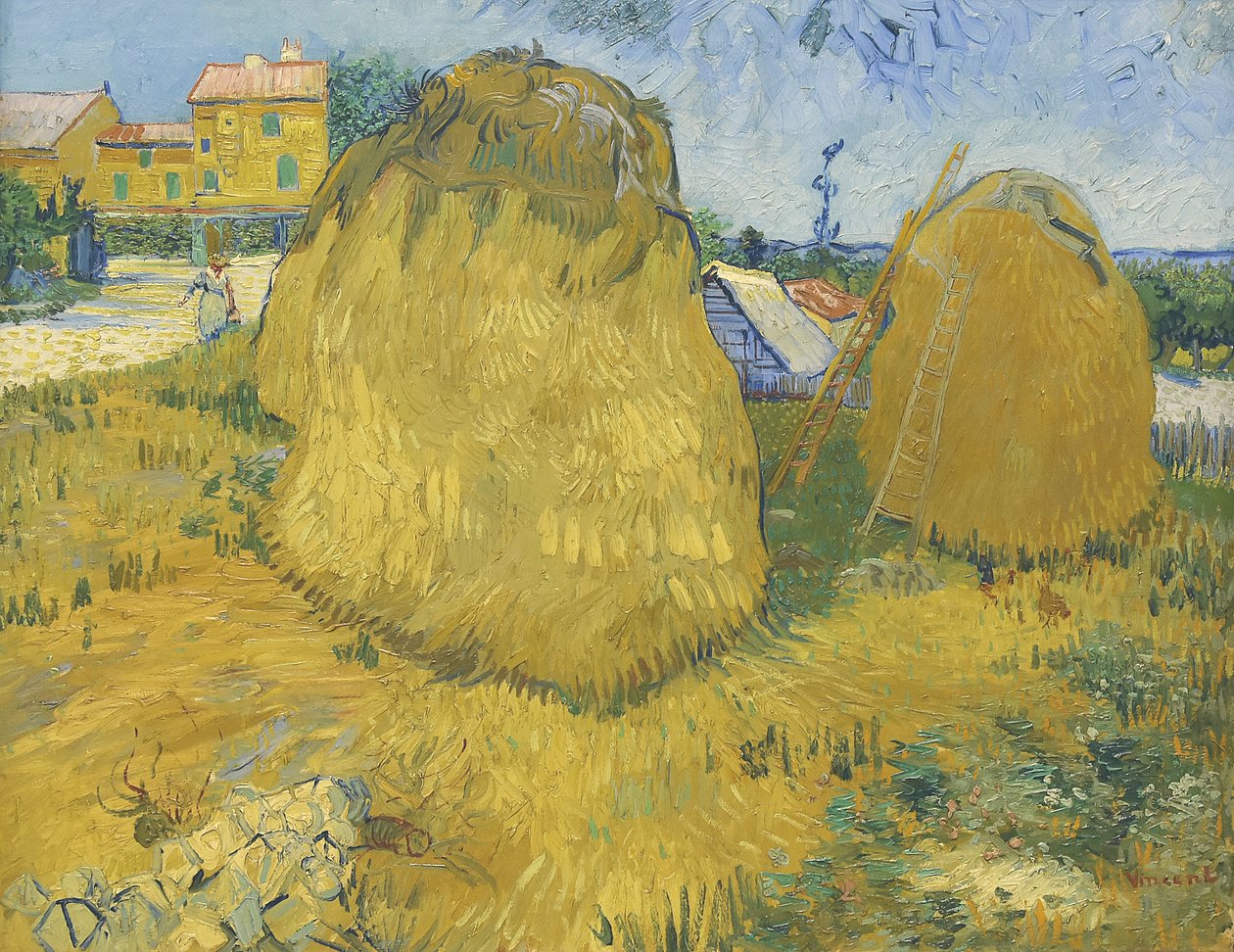 Pilhas de trigo na Provença, c.1888 (óleo sobre tela) de Vincent van Gogh