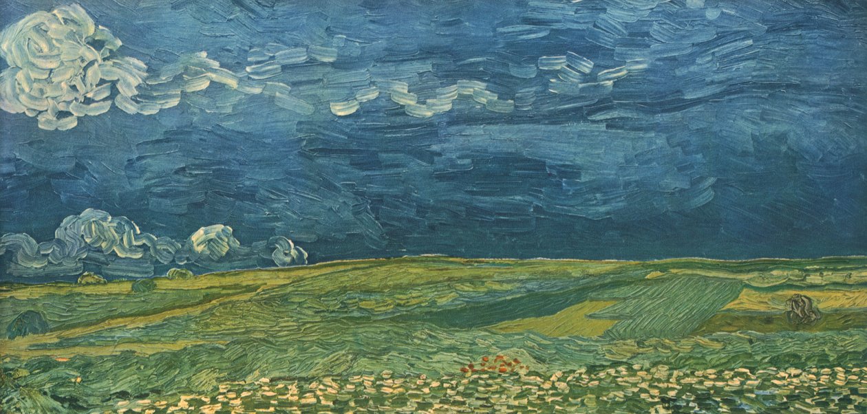 Campos de trigo sob Thunderclouds, julho de 1890, 1947. de Vincent van Gogh