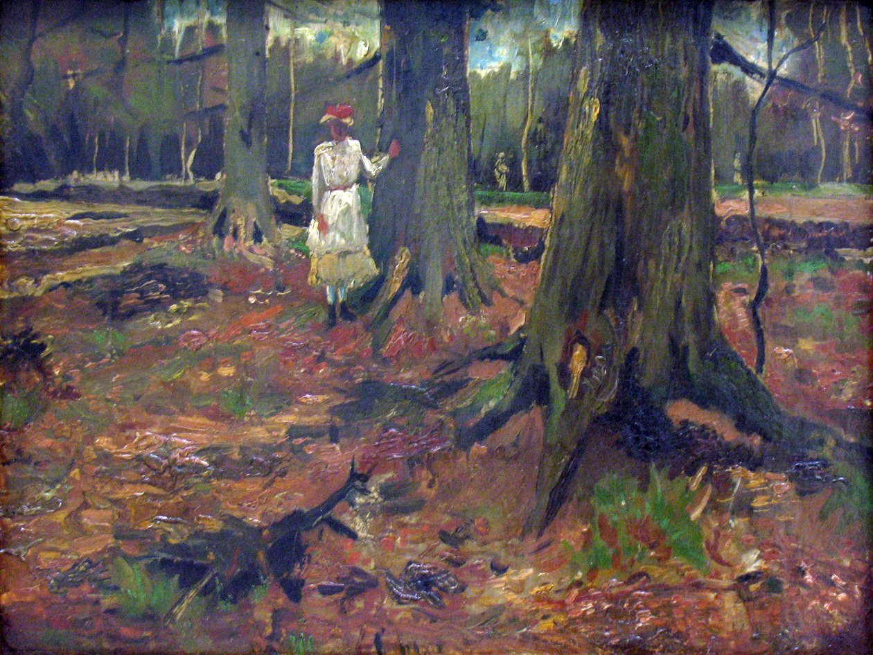 Menina na floresta de Vincent van Gogh
