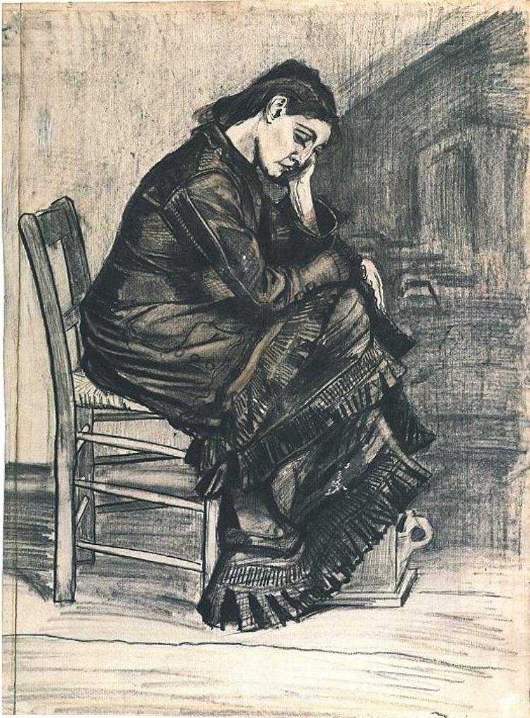 Mulher, luto, f935, vincent van gogh de Vincent van Gogh