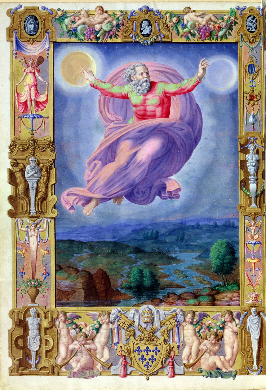 Latim 8880 fol.182v Deus Pai, do Saltério do Papa Paulo III, 1542 de Vincenzio Raimondi or Raimondo