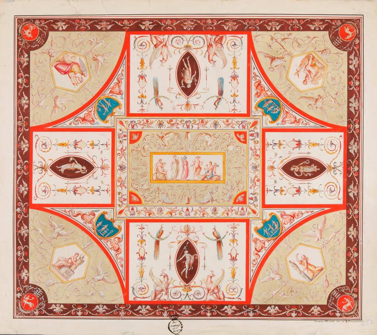 Cópia de uma decoração de parede romana de Vincenzo Brenna