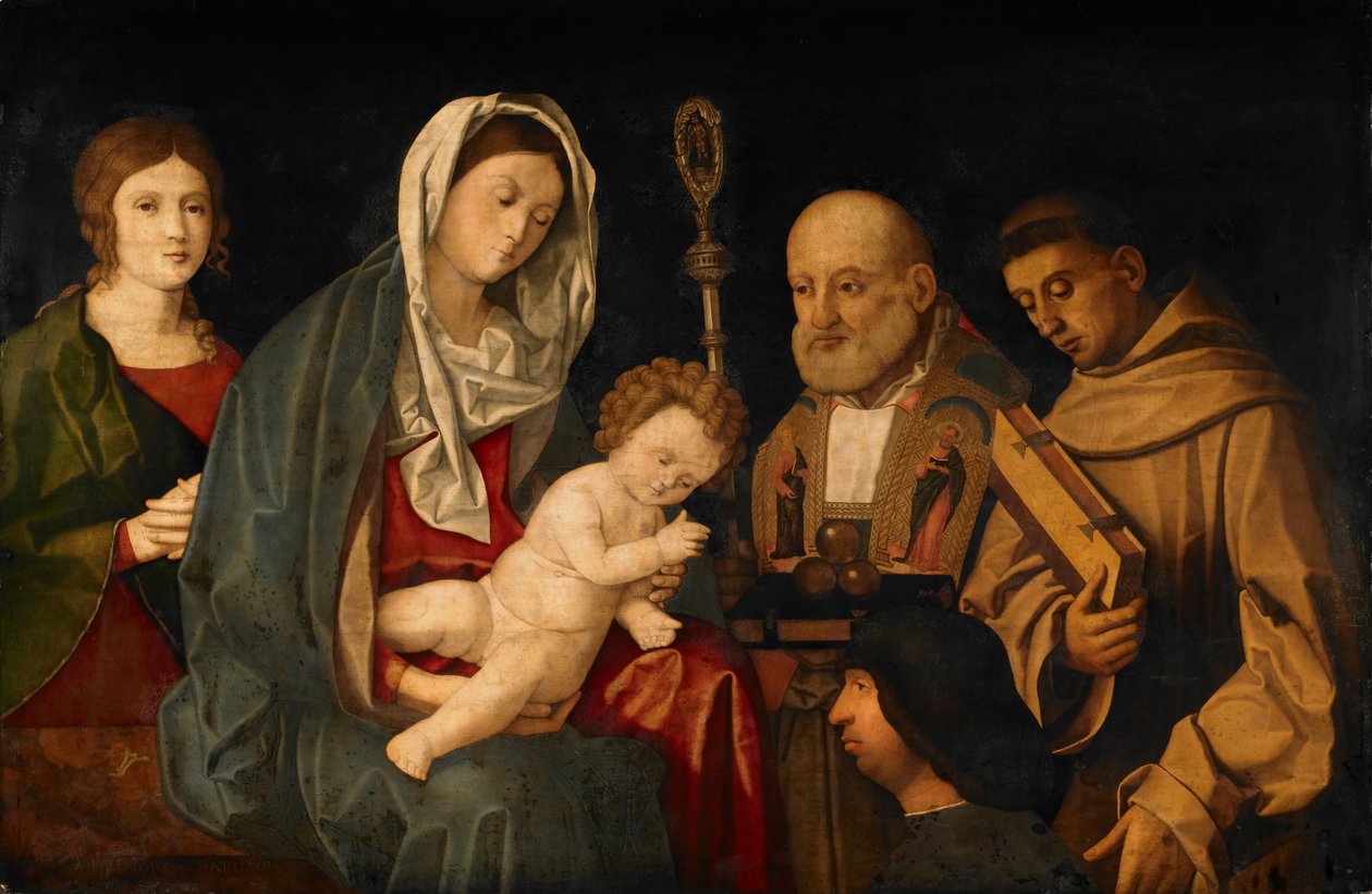 Virgem e criança com santos e um doador de Vincenzo di Biagio Catena