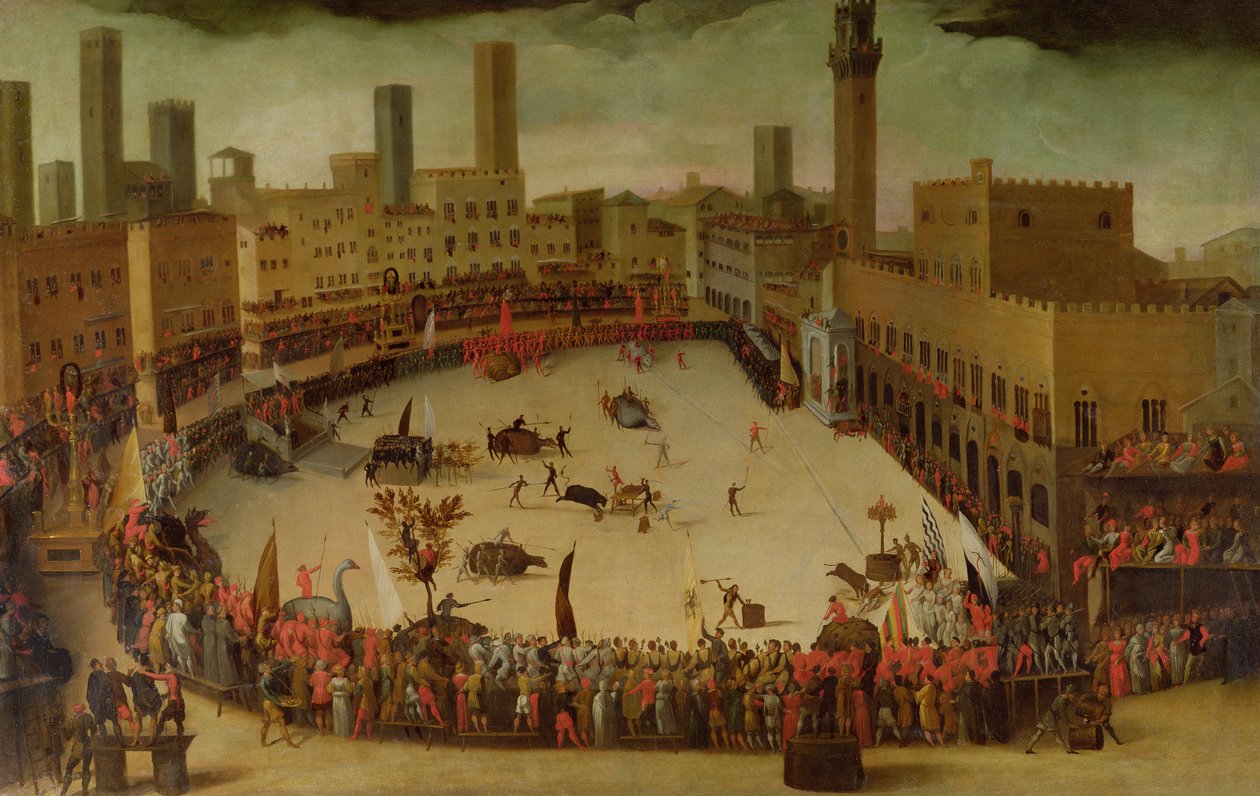 Um Festival no Campo del Campo, Siena, 1597 de Vincenzo Rustici