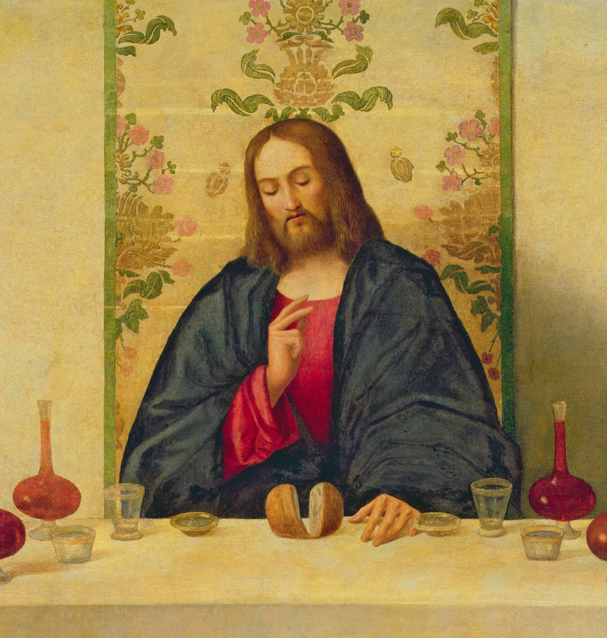 A ceia em Emaús, 1520 óleo sobre tela detalhe de 50021 de Vincenzo di Biagio Catena