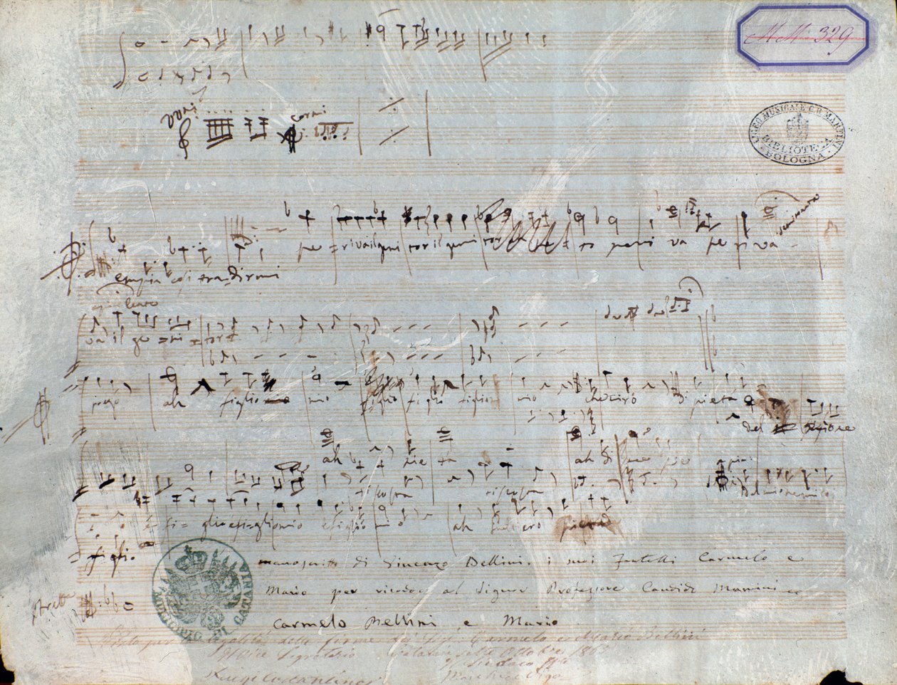 Página de música para O pirata, ópera de Vincenzo Bellini de Vincenzo Bellini