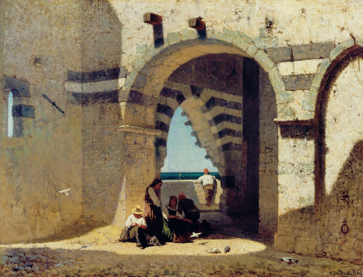 Restos da igreja de San Pietro em Portovenere de Vincenzo Cabianca