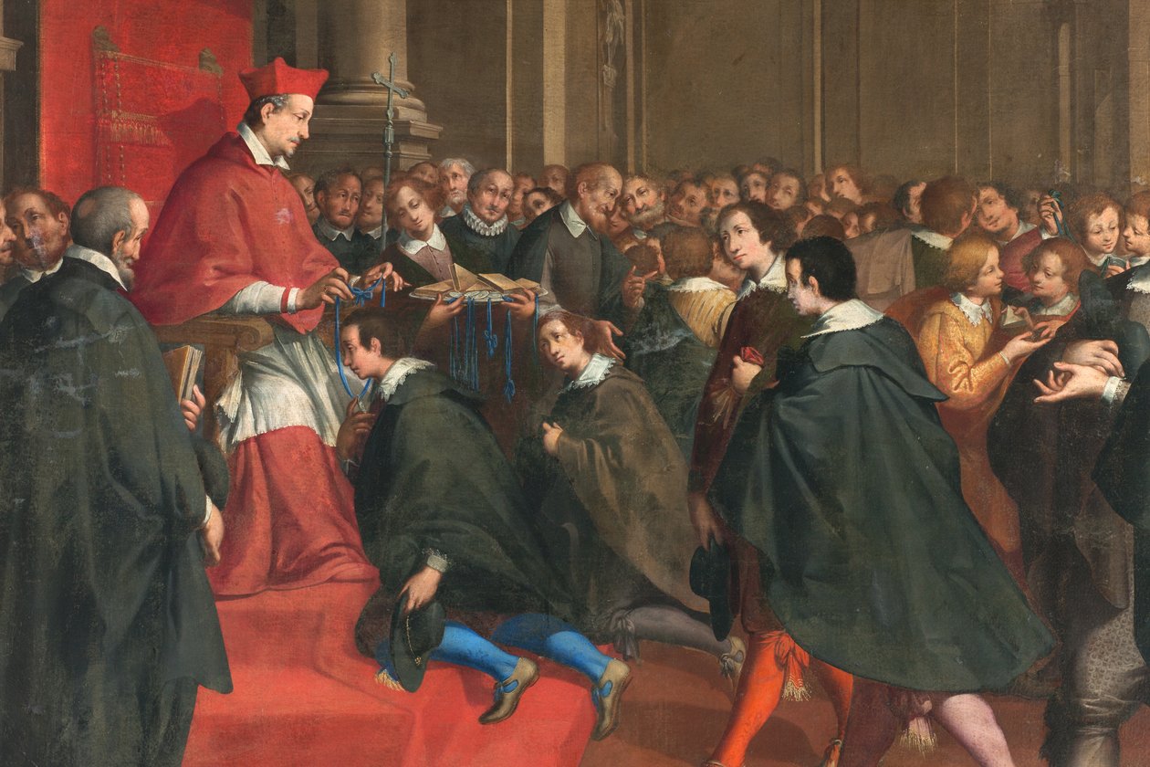 Milão, Igreja de San Francesco da Paola, Fratelli Campi, Cardeal Federico organiza o grupo de mestres da doutrina cristã de Vincenzo and Campi Antonio Campi