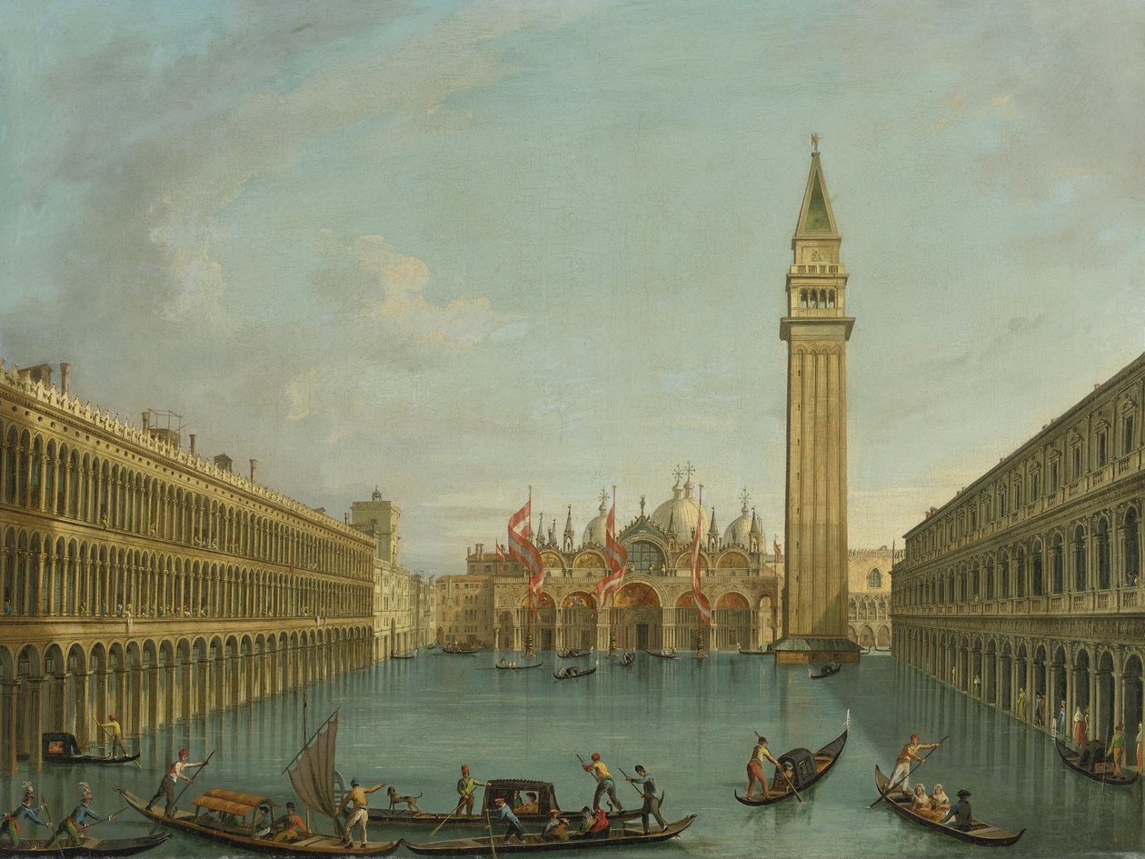 Vista da Piazza San Marco inundada de Vincenzo Chilone