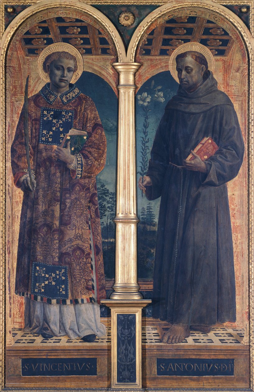 Santos Vicente e Antônio, compartimento lateral do Altar de Santa Maria delle Grazie, Vincenzo Foppa (cerca de 1427-circa 1515) de Vincenzo Foppa