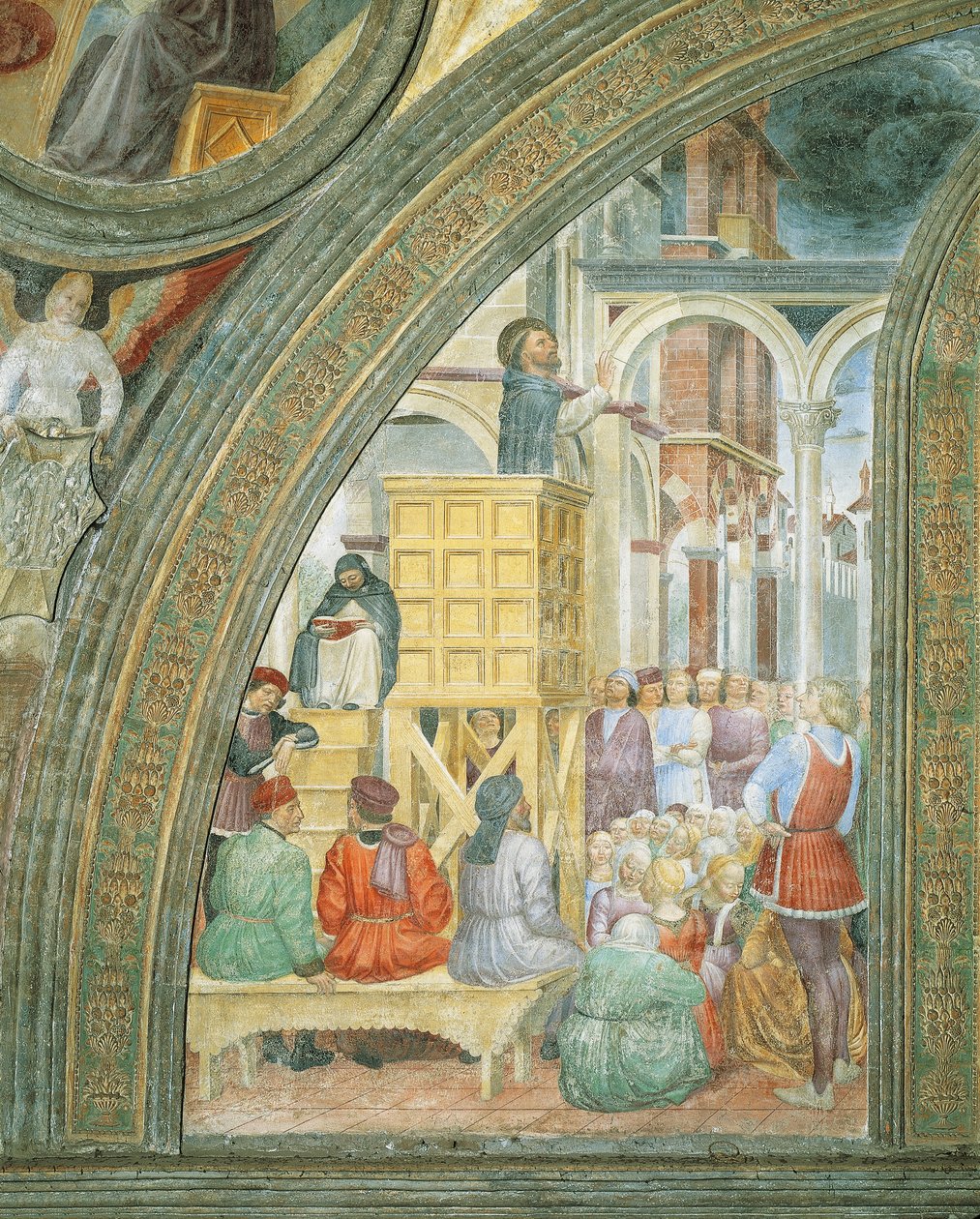 O Milagre da Nuvem, detalhe de Histórias de São Pedro Mártir, de Vincenzo Foppa de Vincenzo Foppa