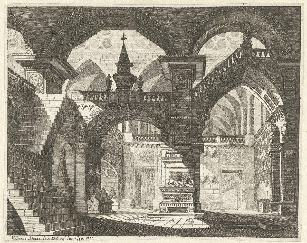 Kerkinterieur
Caprici di Scene Teatrali (título da série) de Vincenzo Mazzi