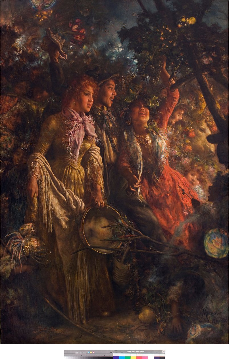 Cena de Género ou Colheita (Harvest) Pintura de Vincenzo Migliaro (1858-1938) 1895 Coleção Particular de Vincenzo Migliaro
