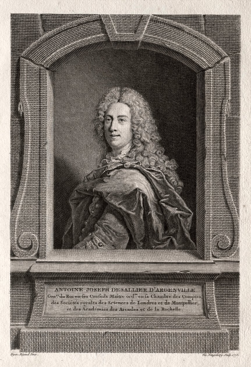 Retrato de Antoine Joseph de Sallier d&39;Argenville, 1775. de Vincenzo Vangelisti