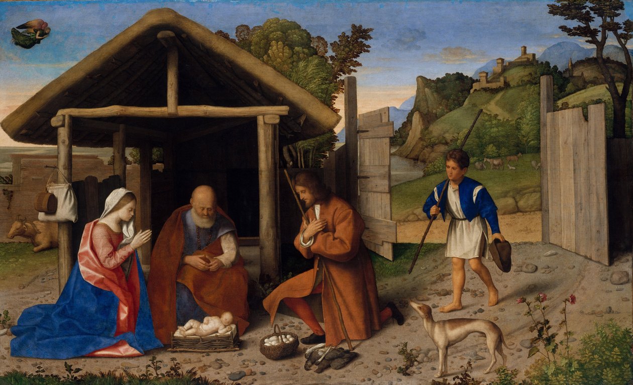 A Adoração dos Pastores, c.1520 (óleo sobre tela) de Vincenzo di Biagio Catena