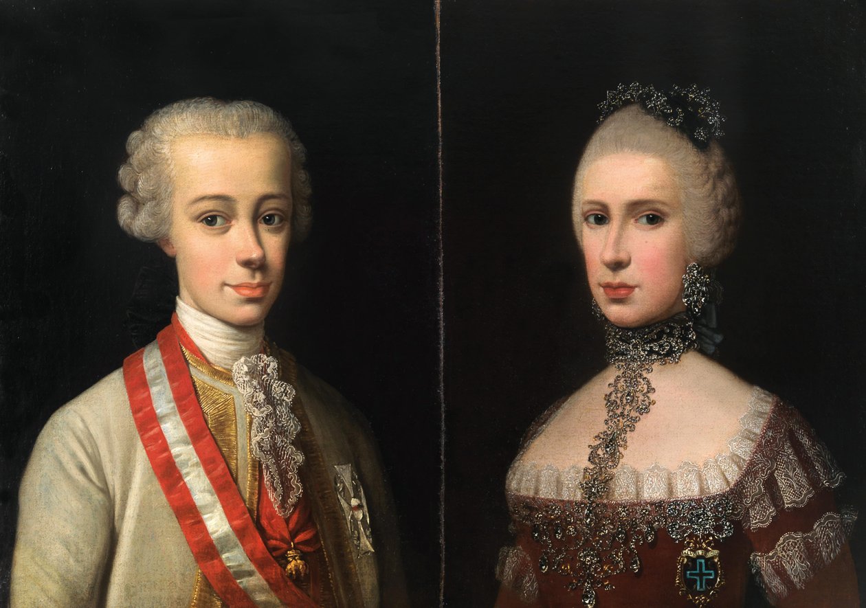 Retratos de Leopoldo, Grão-Duque da Toscana 1747-1792 e Maria Luisa da Espanha 1745-1792, ca 176 de Violante Beatrice Siries