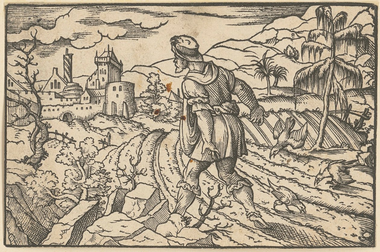 Os lábios de Isaías foram purificados por um serafim [recto]; a visão de Jeremias [verso] de Virgil Solis