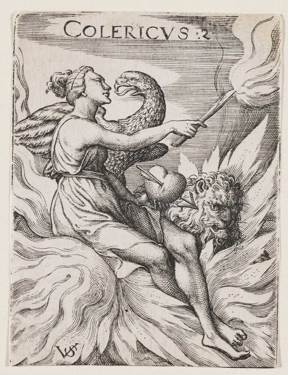 Temperamento Cólico, c.1530-62 (gravura) de Virgilius the elder Solis