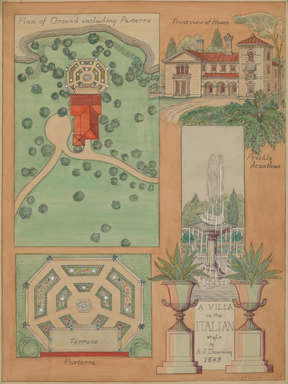 Villa de estilo italiano, c. 1936. de Virginia Richards