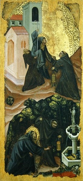 Cenas da vida de Santo Antônio, o Abade (têmpera no painel) de Vitale da Bologna Vitale da Bologna