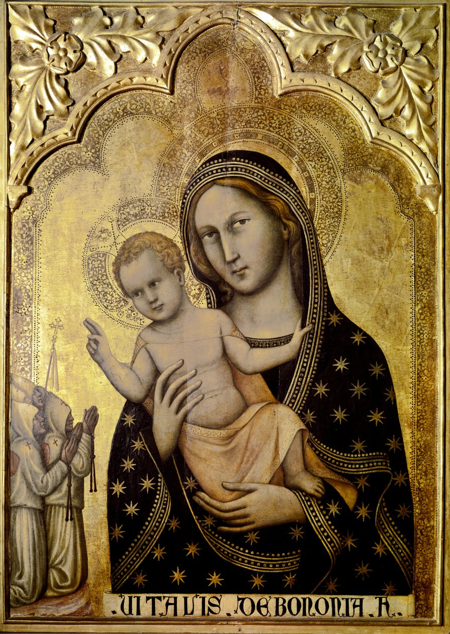 Madona com o Menino. 1345-1350. (têmpera e ouro sobre painel) de Vitale da Bologna