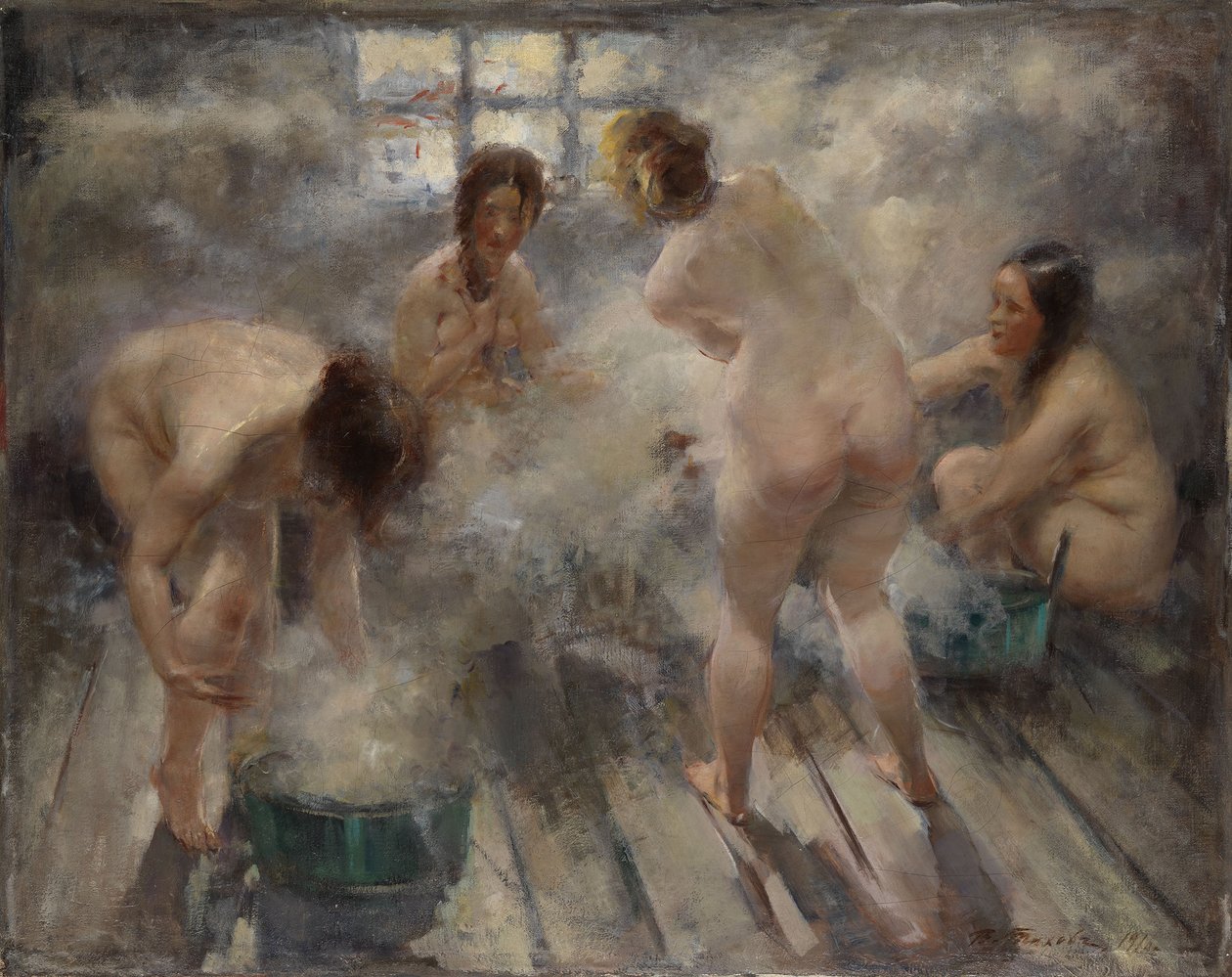 Em um Banya russo, 1916 de Vitali Gavrilovich Tikhov