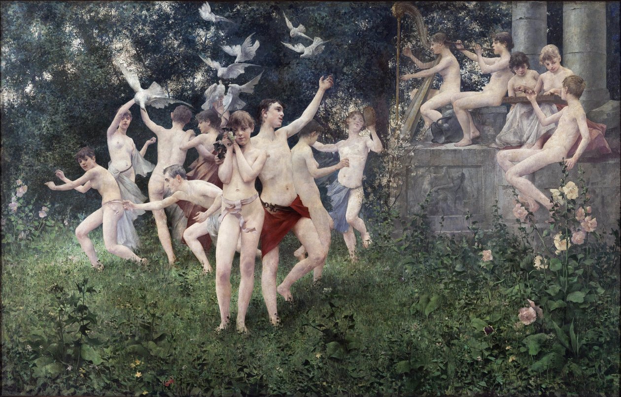 Festival da Primavera (Cena Alegórica) - Masek, Karel Vitezslav (1865-1927) - 1889 - Óleo sobre tela - Galeria Nacional, Praga de Vitezlav Karel Masek