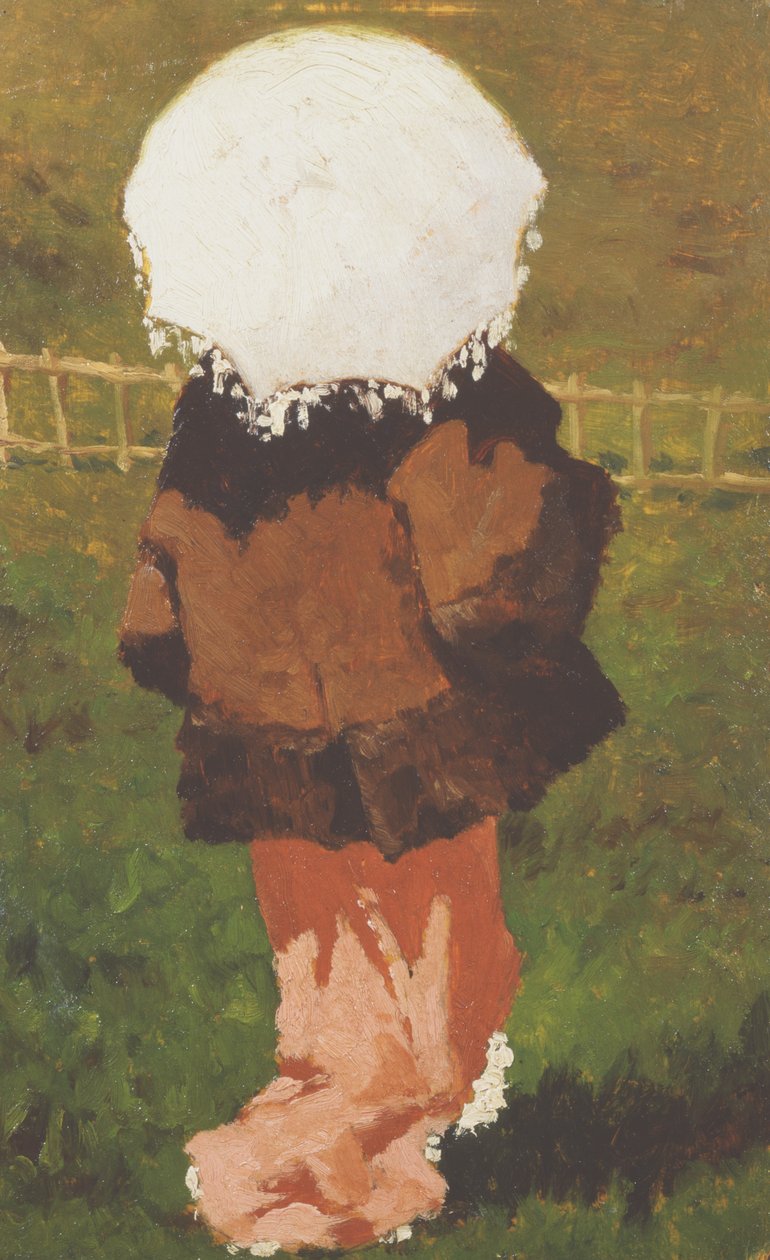 Mulher com um chapéu de sol (óleo sobre tela) de Vito d