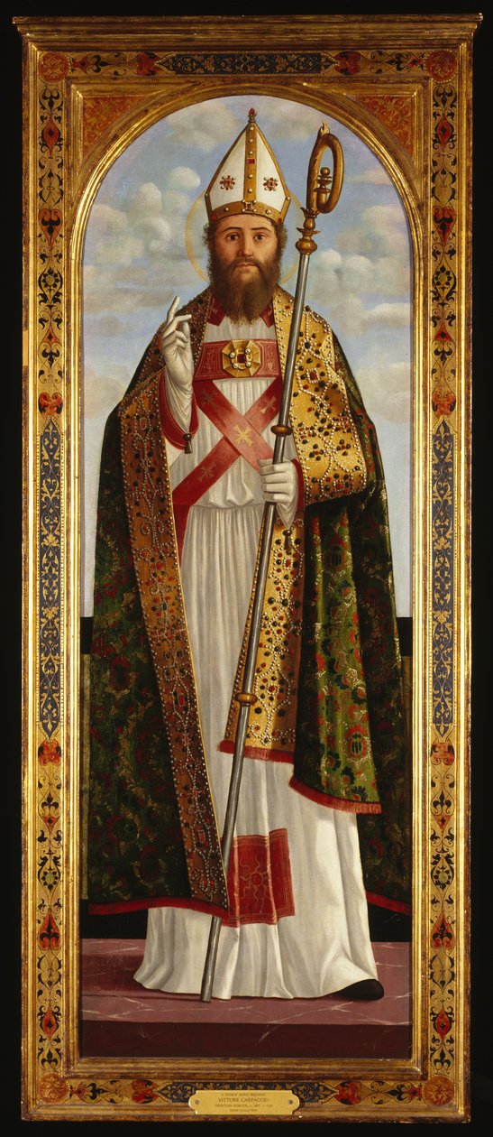 Um bispo Santo Bênção de Vittore Carpaccio