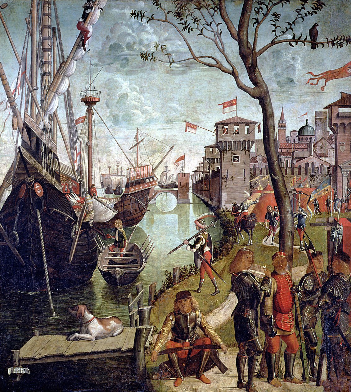 Chegada de St. Úrsula durante o Cerco de Colônia, do Ciclo de Santa Úrsula, 1498 de Vittore Carpaccio
