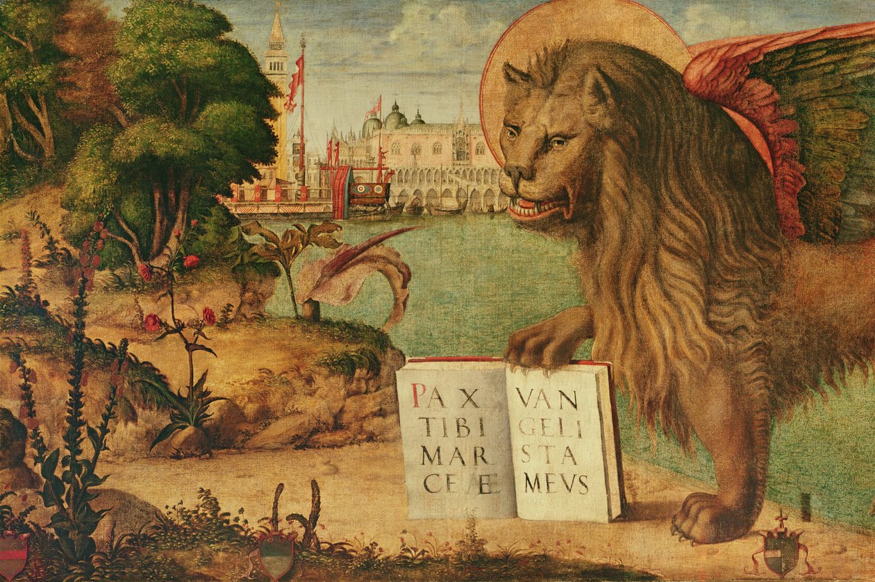 Detalhe do Leão de São Marcos, 1516 (detalhe de 60402) de Vittore Carpaccio