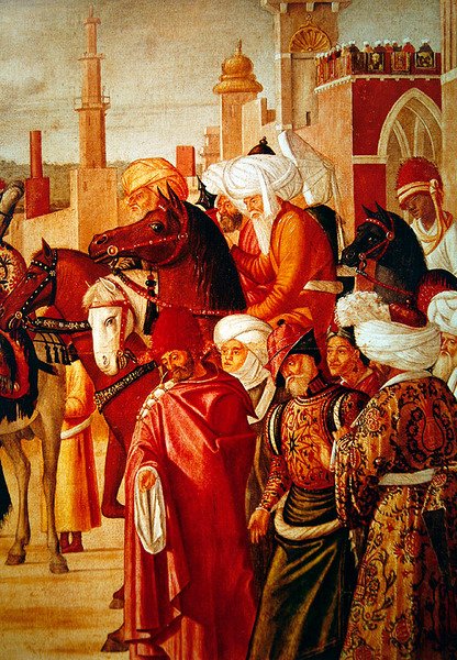Detalhe do Triunfo de São Jorge, 1501-07 de Vittore Carpaccio