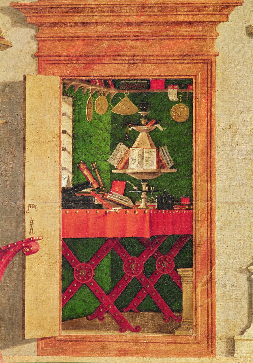 Detalhe da visão de Santo Agostinho, c.1502-08 (detalhe de 932) de Vittore Carpaccio