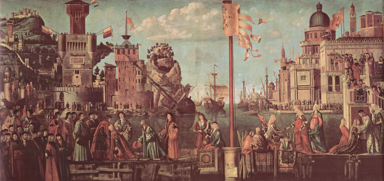Ciclo de pintura para a lenda de St. Ursula, cena de Vittore Carpaccio