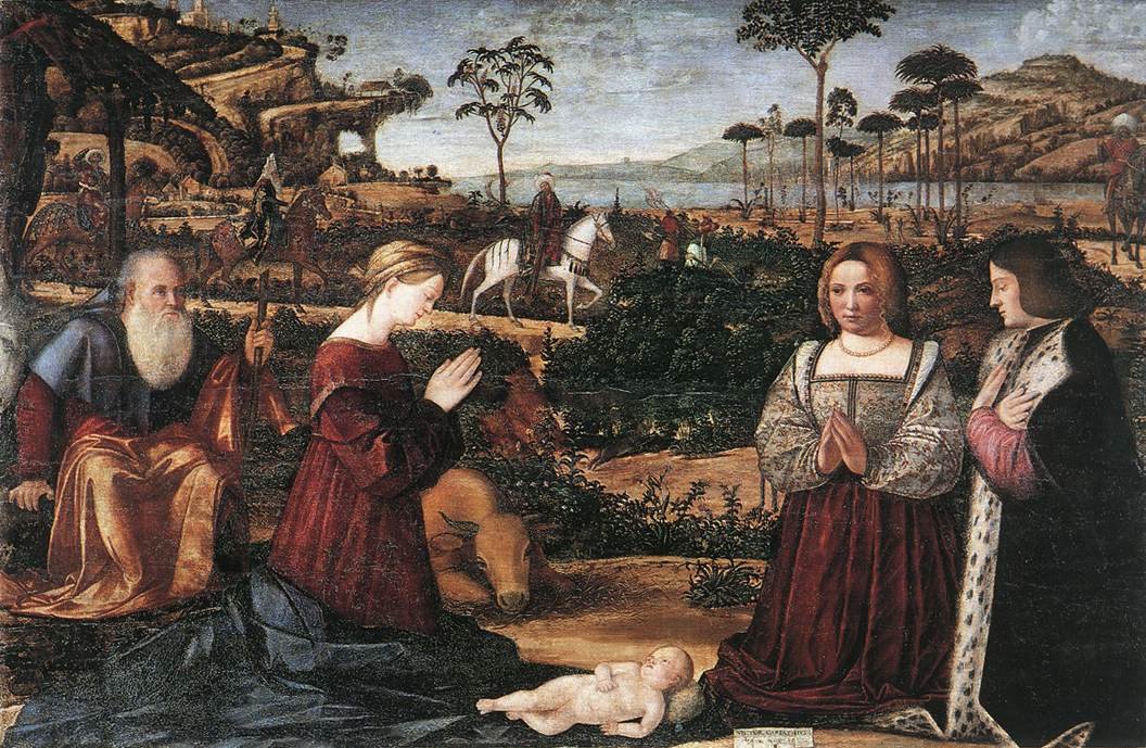 Sagrada Família com Dois Doadores de Vittore Carpaccio