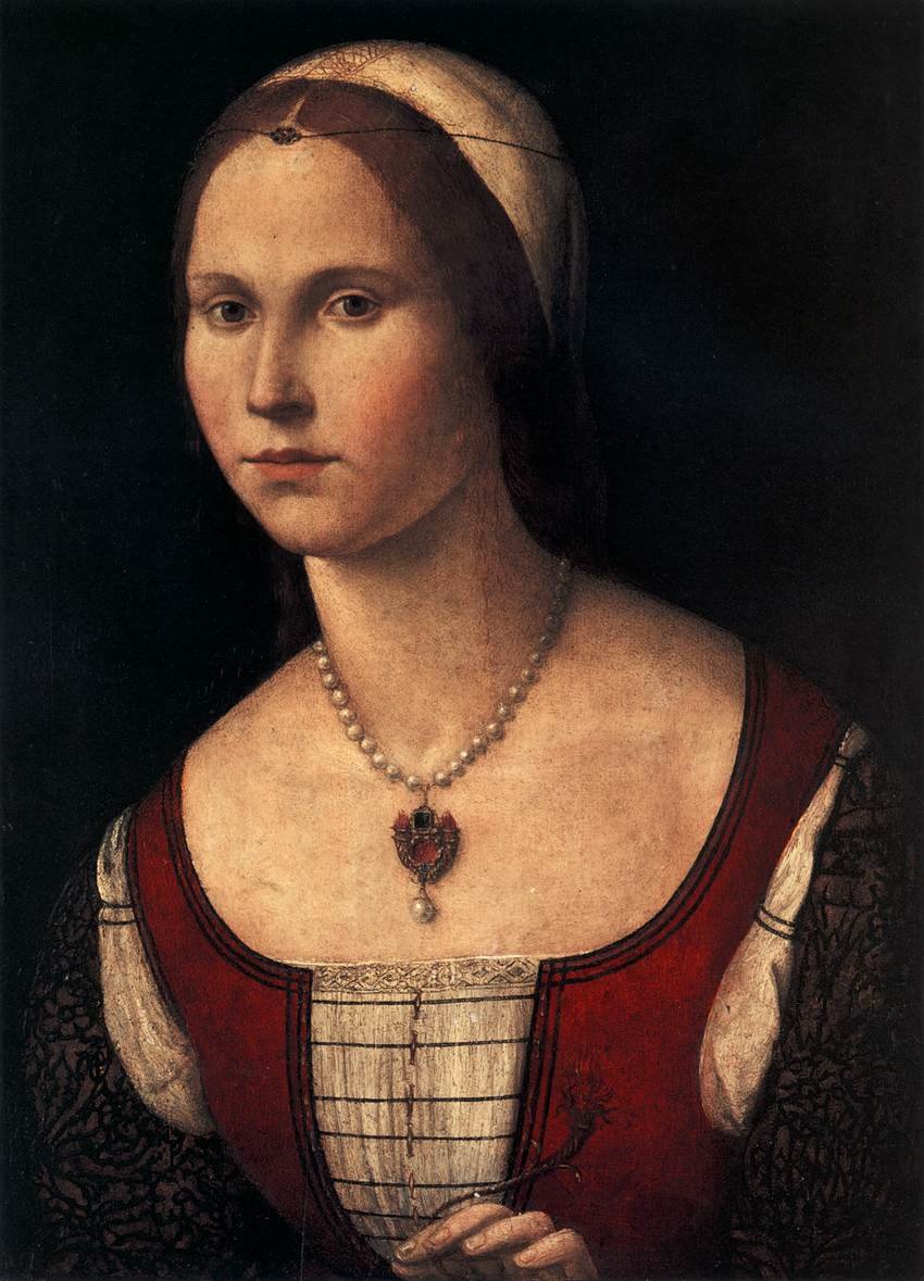 Retrato, de, um, mulher jovem de Vittore Carpaccio