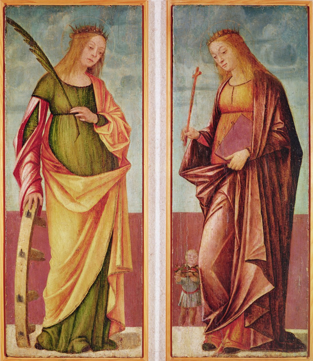 Santa Catarina de Alexandria e St. Paraceve ou Veneranda de Vittore Carpaccio
