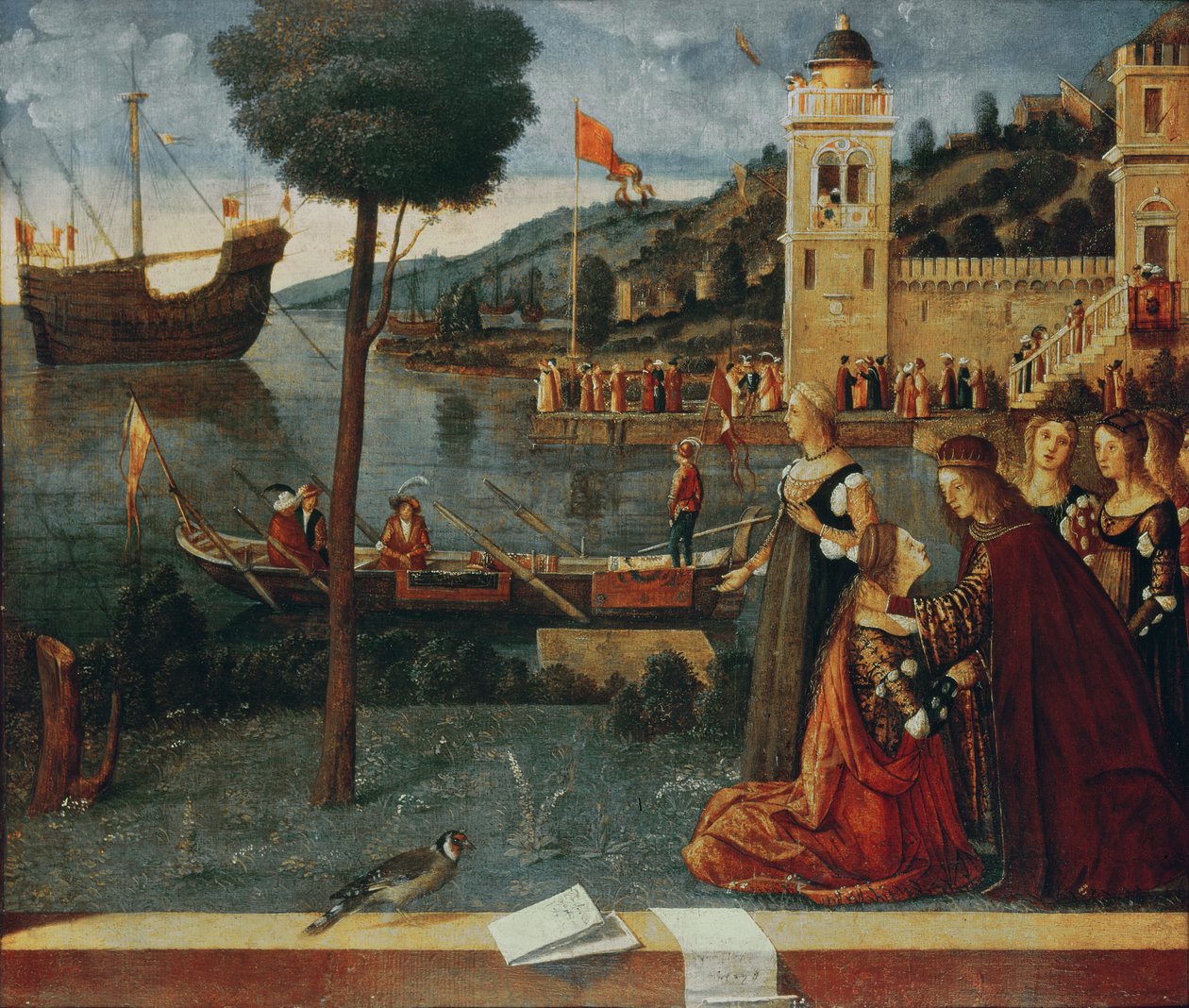 St.Ursula despedindo-se do pai, c.1500 de Vittore Carpaccio