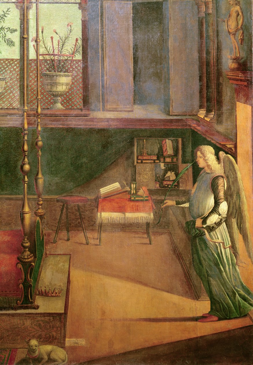 O sonho de Santa Úrsula, 1495 (têmpera sobre tela) (detalhe de 209267, 686) de Vittore Carpaccio