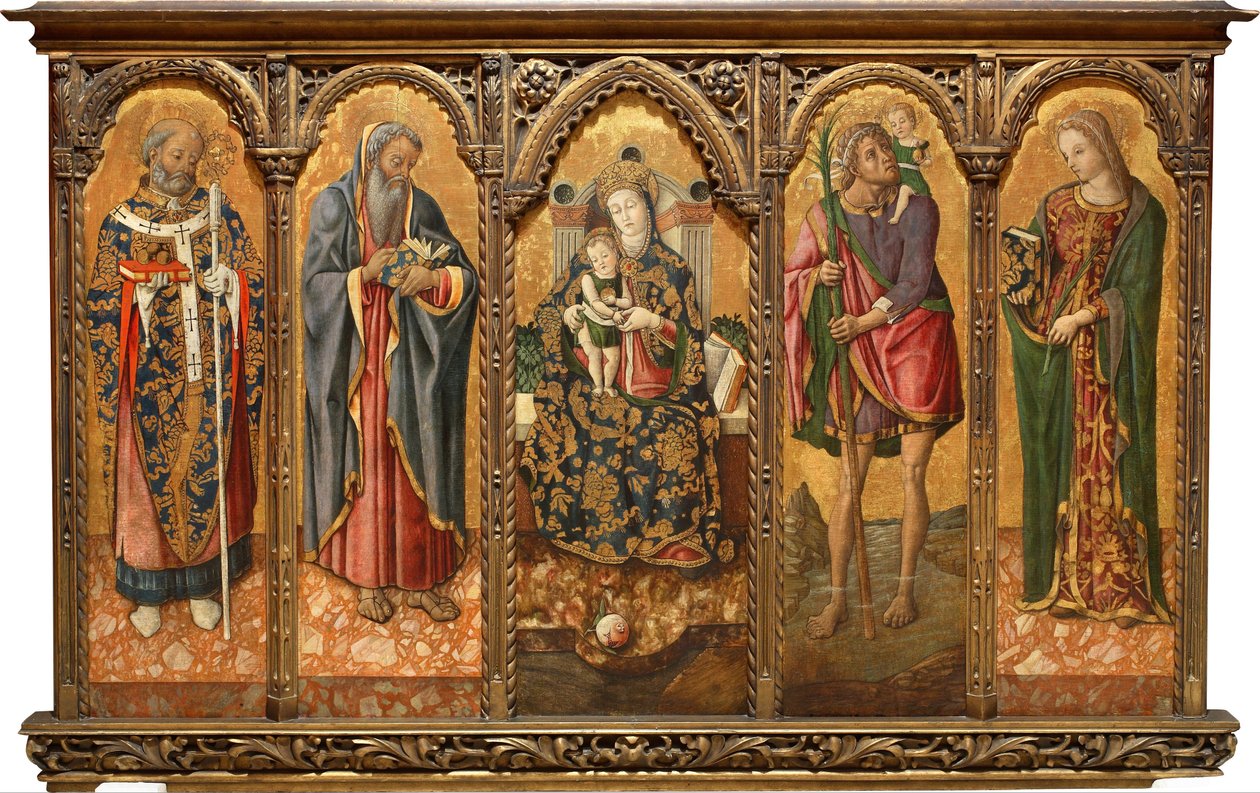 Madonna e criança com santos de Vittore Crivelli