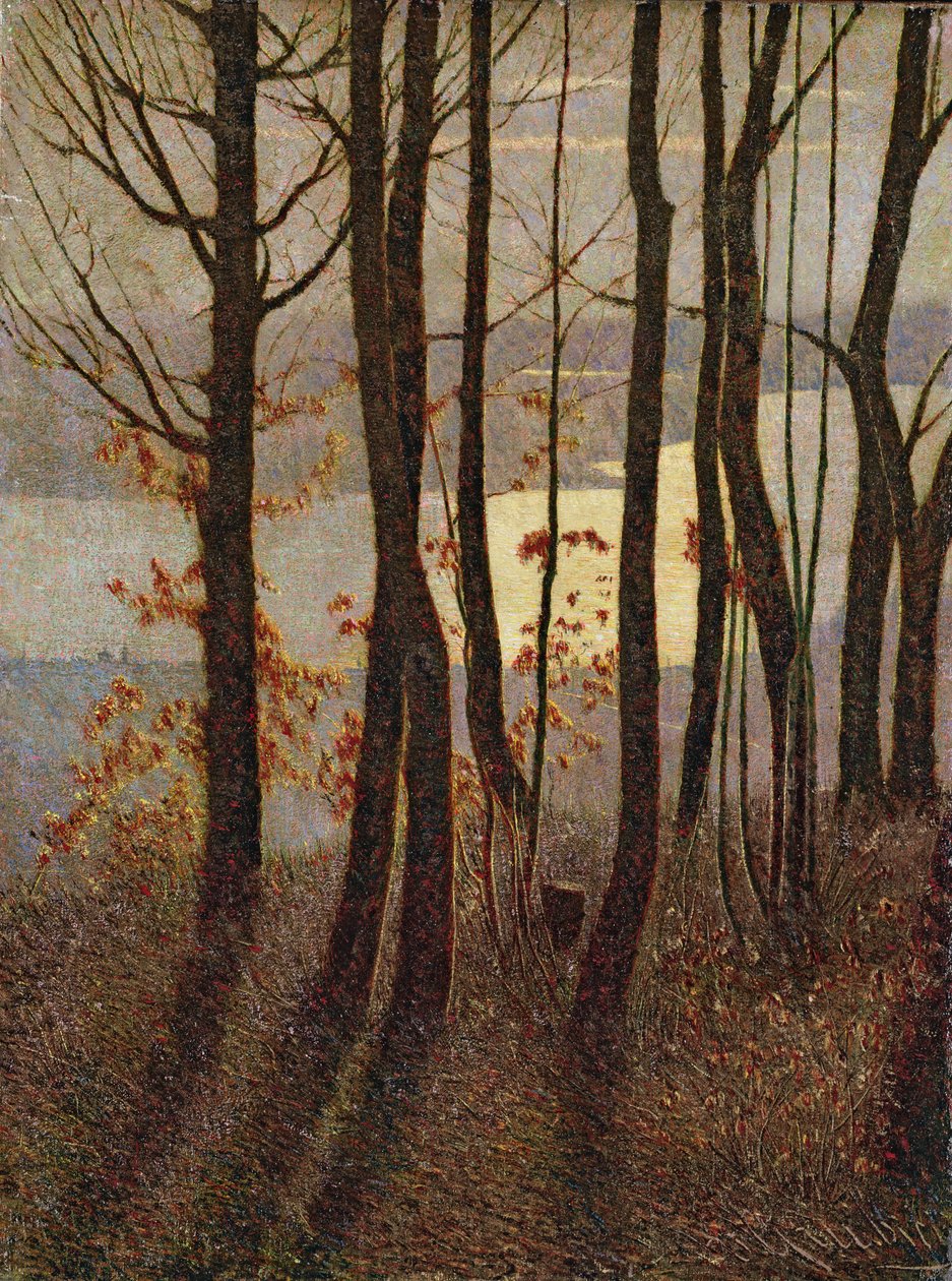 Manhã, a partir do polyptych Winter in the Mountains, um poema panteísta, 1894-97 retrabalhado em 1911-17 de Vittore Grubicy de Dragon