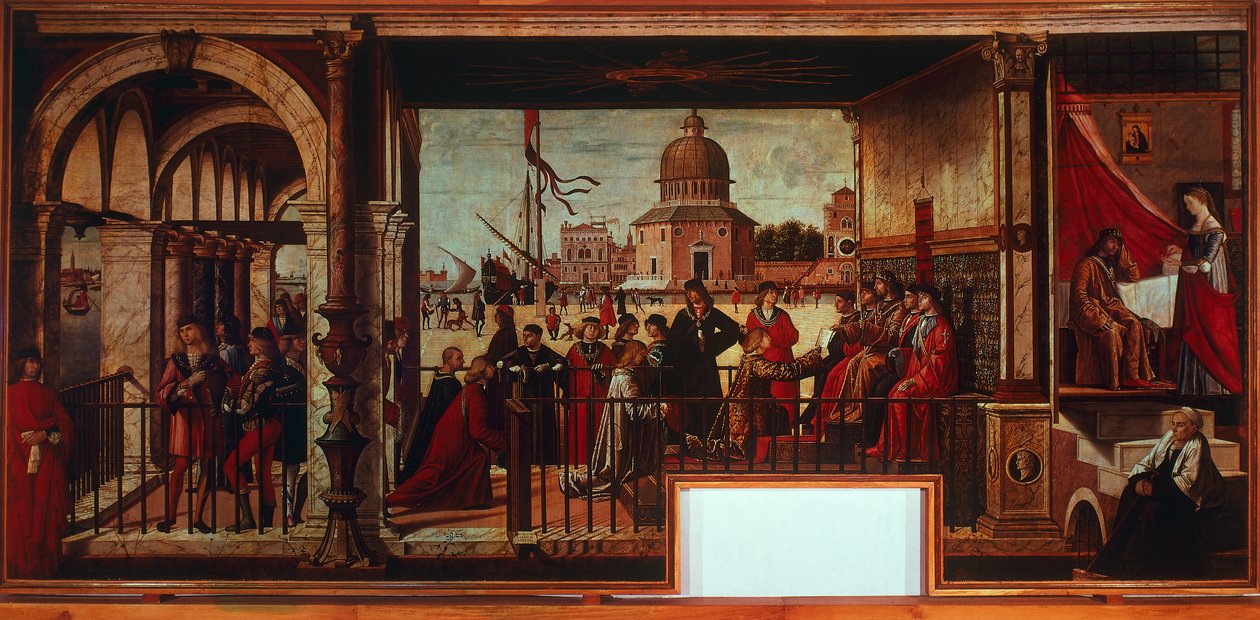 Chegada dos embaixadores ingleses à corte da Bretanha (pintura) de Vittore Carpaccio