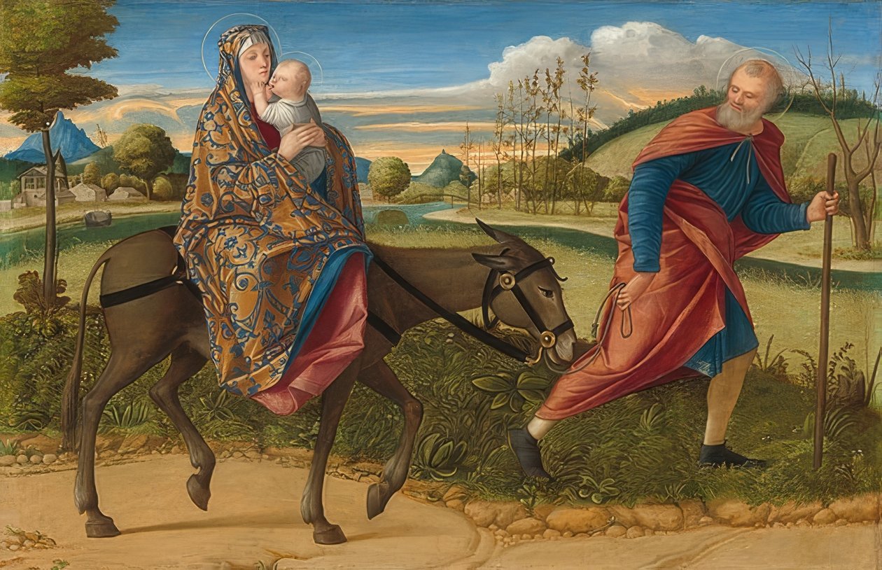 O vôo para o Egito. Por volta de 1515 de Vittore Carpaccio