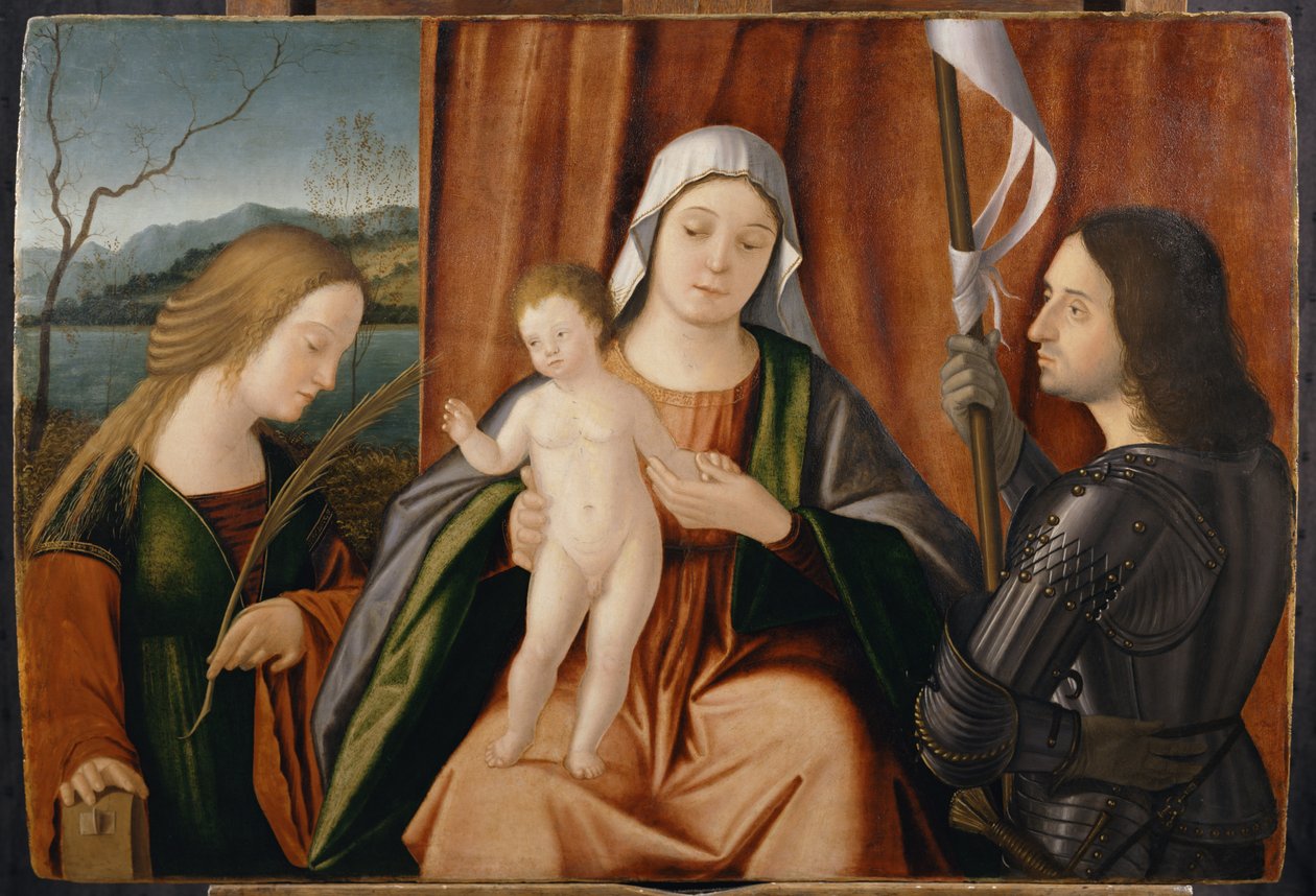 Madonna e criança com os Santos Catherine de Alexandria e George ou Liberale de Vittore Carpaccio