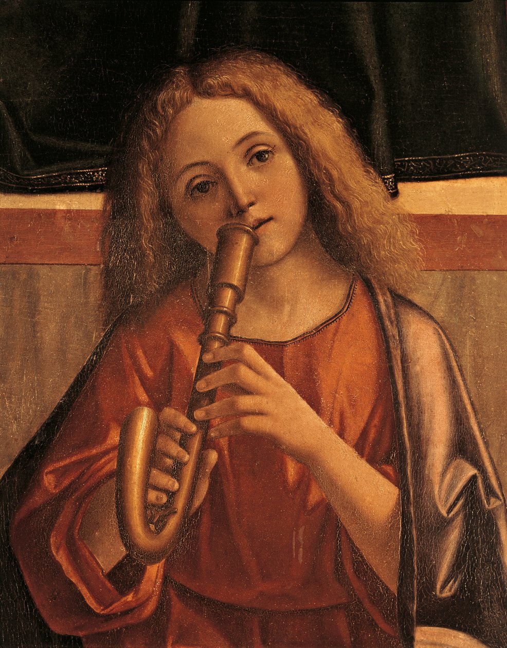 Anjo trovador, pormenor da Apresentação de Jesus no Templo de Vittore Carpaccio