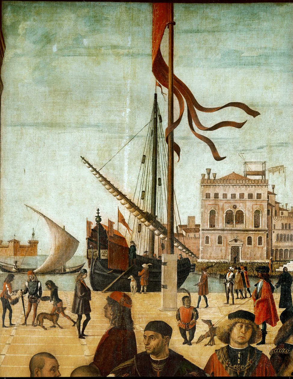 Navios num porto de Vittore Carpaccio