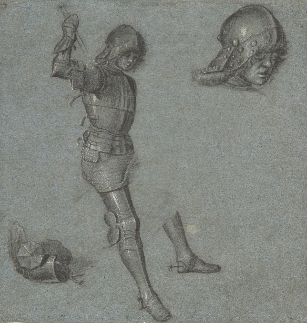 Estudos de um jovem sentado em armadura, ca. 1505. de Vittore Carpaccio