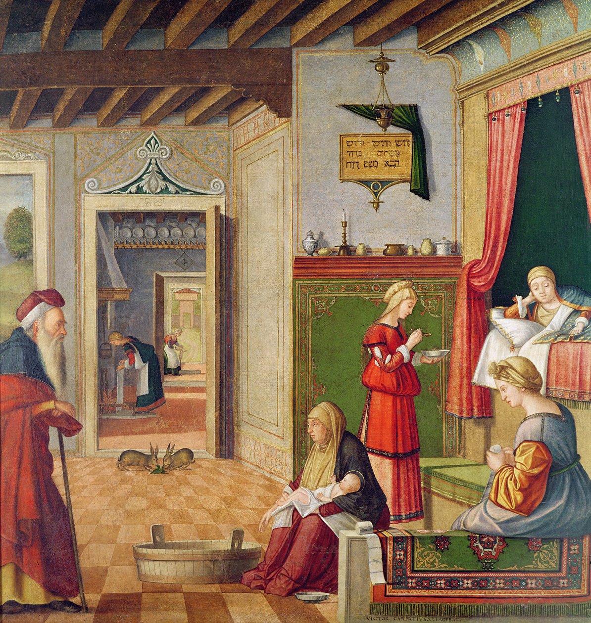 O Nascimento da Virgem, 1504-08 (ver também 204962) de Vittore Carpaccio