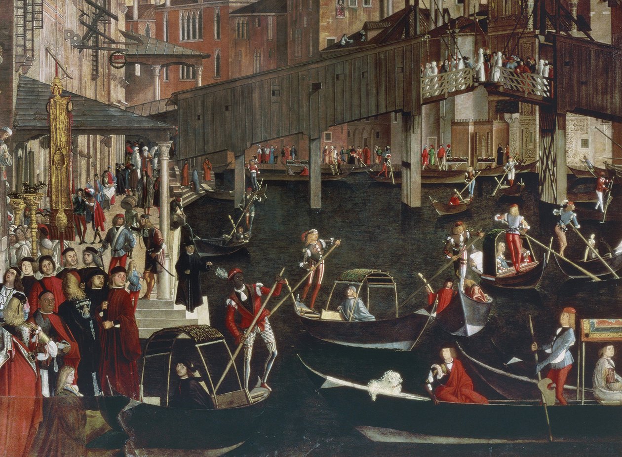 O milagre da relíquia da verdadeira cruz na ponte de Rialto de Vittore Carpaccio